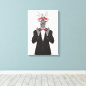 ゼブラ紳士 キャンバスプリント (インサイチュ (ウッドフロア))