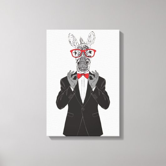 ゼブラ紳士 キャンバスプリント (正面)