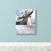 ゼブラ結婚婚約フォトキャンバスシルバー キャンバスプリント (インサイチュ (ウッドフロア))