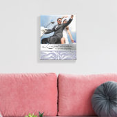 ゼブラ結婚婚約フォトキャンバスシルバー キャンバスプリント (インサイチュ (リビング))