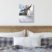 ゼブラ結婚婚約フォトキャンバスシルバー キャンバスプリント (インサイチュ (寝室))