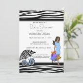 ゼブラ縞と青いアフリカ系アメリカ人のママ 招待状 (スタンド正面)