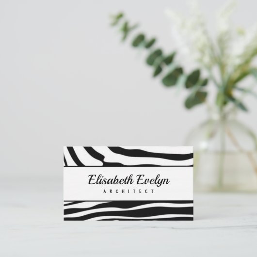 ゼブラ縞の継ぎ目のない模様 名刺 (スタンド正面)