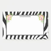 ゼブラ縞模様と花 ポストイット (正面)