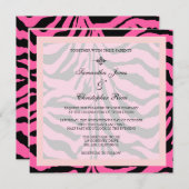 ゼブラ縞/完全にカスタマイズ可能 招待状 (正面/裏面)