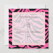 ゼブラ縞/完全にカスタマイズ可能 招待状 (裏面)
