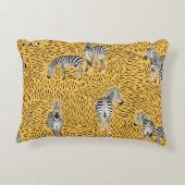 ゼブラ縞:手描きのシームレスな背景。 アクセントクッション (裏面)