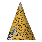 ゼブラ縞：手描きのシームレスな背景。 パーティーハット (右)