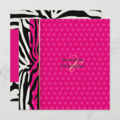 ゼブラ縞/結婚式招待状/水玉模様 招待状 (正面/裏面)