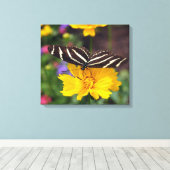 ゼブラ翼 キャンバスプリント (インサイチュ (ウッドフロア))