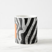 ゼブラ芸術的ストライプオレンジ&ホットピンクスタイリッシュ コーヒーマグカップ (中央)