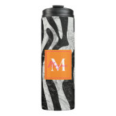 ゼブラ芸術的ストライプオレンジ&ホットピンクスタイリッシュ タンブラー (正面)