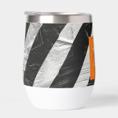 ゼブラ芸術的ストライプオレンジ&ホットピンクモノグラム (右面)