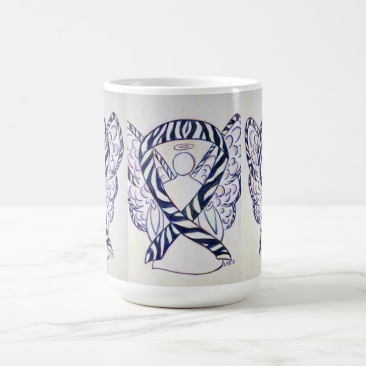 ゼブラ認識度リボンエンジェルアートマグ コーヒーマグカップ (中央)