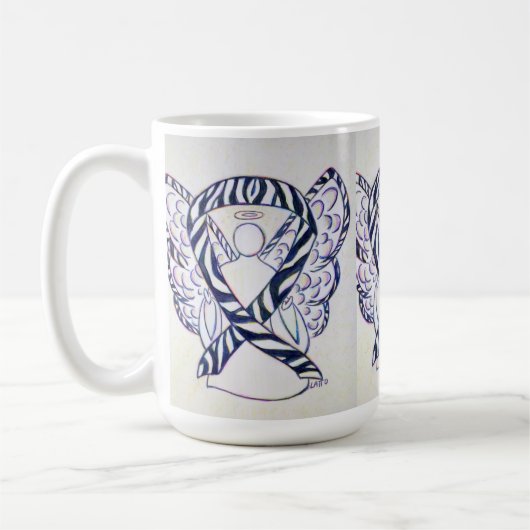 ゼブラ認識度リボンエンジェルアートマグ コーヒーマグカップ (左)