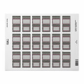 ゼブラ誕生日ハーシーミニチュアキャンディーラッパー ラベル (フルシート)