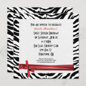 ゼブラ誕生日パーティー 招待状 (正面/裏面)