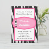 ゼブラ誕生日招待状 招待状 (スタンド正面)