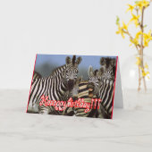 ゼブラ誕生日 カード (黄色い花)