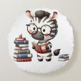 ゼブラ読の本。 ラウンドクッション