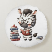 ゼブラ読の本。 ラウンドクッション (裏面)