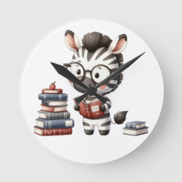 ゼブラ読の本。 ラウンド壁時計