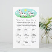 ゼブラ財布ゲームのベビーシャワーの中にあるものは何か (スタンド正面)