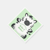 ゼブラ赤ちゃんシャワー スタンダードカクテルナプキン (角)