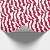 ゼブラ赤と白のストライプパターン ラッピングペーパー (角)