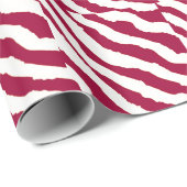 ゼブラ赤と白のストライプパターン ラッピングペーパー (ロールコーナー)