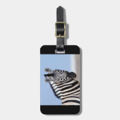 ゼブラ野生動物写真アフリカサファリ動物 ラゲッジタグ (正面縦)