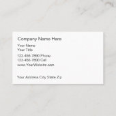 ゼブラ野生生物の名刺 名刺 (裏面)