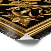 ゼブラ金ゴールド及び黒色装飾枠 ポスター (コーナー)