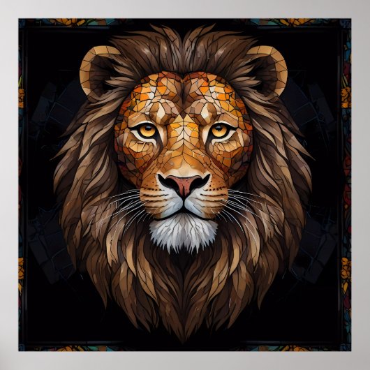 ゼブラ鮮やかモザイク ポスター (正面)