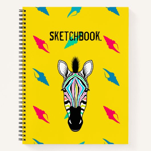 ゼブラ黄色のスケッチ ノートブック (正面)