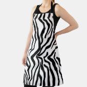 ゼブラ黒と白の非表示のファーパターン エプロン (インサイチュ)