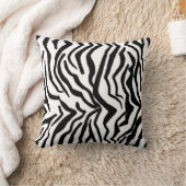 ゼブラ黒と白の非表示のファーパターン クッション (ブランケット)