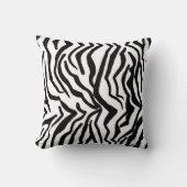 ゼブラ黒と白の非表示のファーパターン クッション (正面)