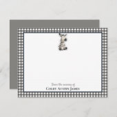 ゼブラ黒ベビーシャワーありがとう ノートカード (正面/裏面)