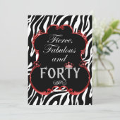 ゼブラ40と素晴らしいきらきら光る誕生日 招待状 (スタンド正面)