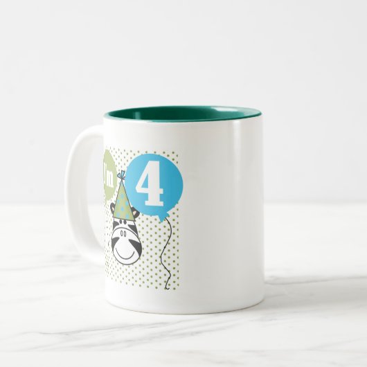 ゼブラ4th誕生日Tシャツとギフト ツートーンマグカップ (正面左)