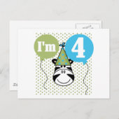 ゼブラ4th誕生日Tシャツとギフト ポストカード (正面/裏面)