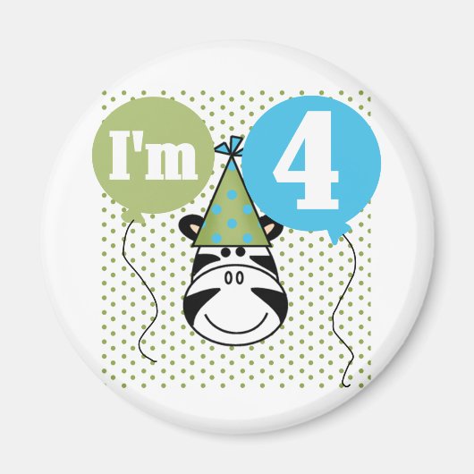 ゼブラ4th誕生日Tシャツとギフト マグネット (正面)