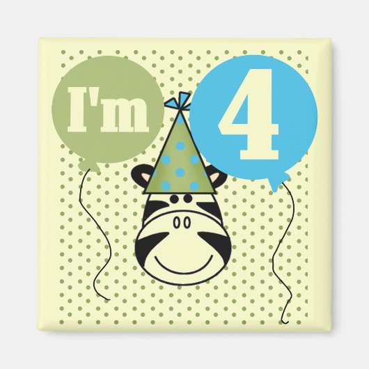 ゼブラ4th誕生日Tシャツとギフト マグネット (正面)