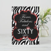 ゼブラ60と素晴らしいきらきら光る誕生日 招待状 (スタンド正面)