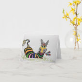 ゼブラ – あいさつ空白のきカード カード (黄色い花)