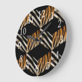 ゼブラ・アンド・タイガー・ラウンド・クロック ラージ壁時計 (傾斜)