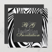 ゼブラ ウェディング 招待状 (正面/裏面)