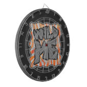 ゼブラ オレンジとホワイト ワイルド ミー ダーツボード (正面左)