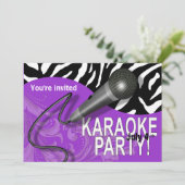 ゼブラ·カラオケ·ガールズ·ナイトアウト·パーティー 招待状 (スタンド正面)